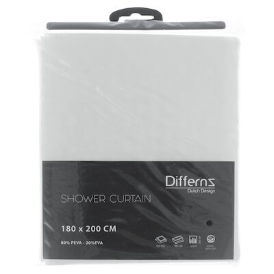 Douchegordijn Differnz Dots PEVA 180×200 cm Wit