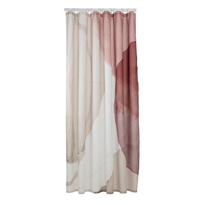 Douchegordijn Sealskin Earth 180×200 cm Polyester Donkerroze / Off-white