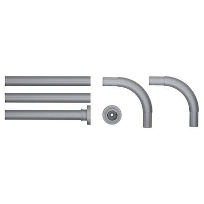 Douchegordijnstangset Seallux diameter 28 mm, 90x90x90, 80×170 cm mat aluminium
