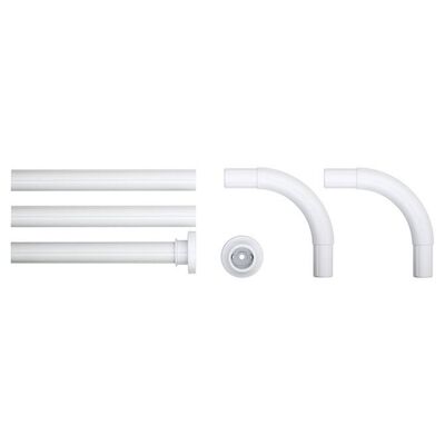 Douchegordijnstangset Seallux diameter 28 mm, 90x90x90, 80×170 cm wit