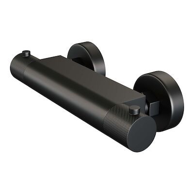 Douchekraan Brauer Black Carving Opbouw Thermostatisch Mat Zwart