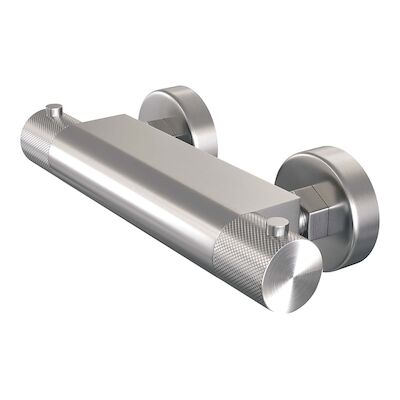 Douchekraan Brauer Brushed Carving Opbouw Thermostatisch Geborsteld RVS