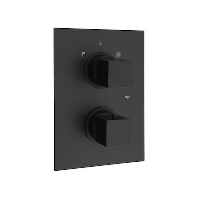 Douchekraan Inbouw Sapho Dimy Thermostatisch Afbouwdeel 2-weg Mat Zwart (incl. inbouwdeel)
