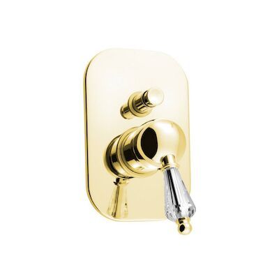 Douchekraan Inbouw Sapho Kirké Crystal Mengkraan Retro Afbouwdeel 2-weg Goud (incl. inbouwdeel)