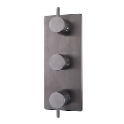 Douchekraan Inbouw Wiesbaden Caral Thermostatisch 3-Weg Gunmetal