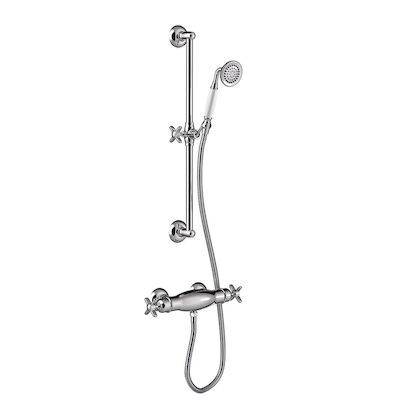 Douchekraan Tres Clasic Thermostatisch Set Incl. Glijstang en Handdouche Chroom