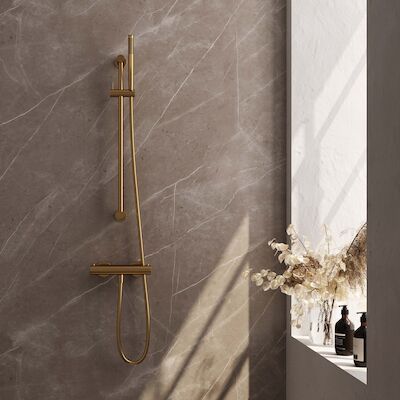 Douchekraanset Brauer Gold Edition Opbouw Met Glijstang En Staafhanddouche Geborsteld Goud