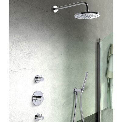 Douchekraanset Hotbath IBS 2 Laddy Inbouw Thermostaat 2 Stopkranen Rond Chroom