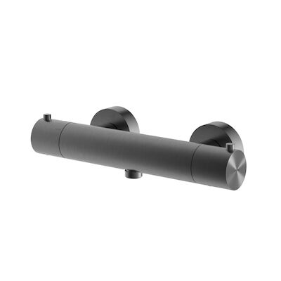 Douchemengkraan Hotbath Archie Thermostatisch met 1/2″ Doucheslang Onderaansluiting Geborsteld Gunmetal PVD