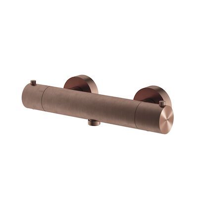 Douchemengkraan Hotbath Archie Thermostatisch met 1/2″ Doucheslang Onderaansluiting Geborsteld Koper PVD