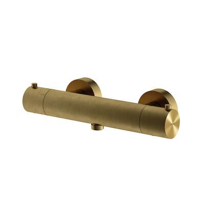 Douchemengkraan Hotbath Archie Thermostatisch met 1/2″ Doucheslang Onderaansluiting Geborsteld Messing PVD