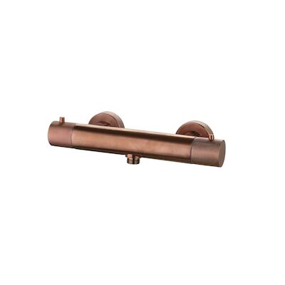 Douchemengkraan Opbouw Sanilux Ribb Thermostatisch Rond Met Geribbelde Knop Brons