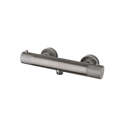 Douchemengkraan Opbouw Sanilux Ribb Thermostatisch Rond Met Geribbelde Knop Gunmetal