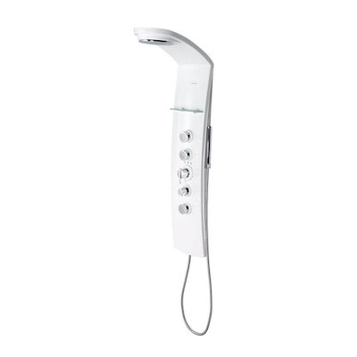 Douchepaneel Sapho Luk 130×25 cm Thermostatisch Hoekgemonteerd Wit