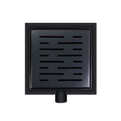 Doucheput BWS Pozo met Zijuitlaat en Flens 15 cm Mat Zwart