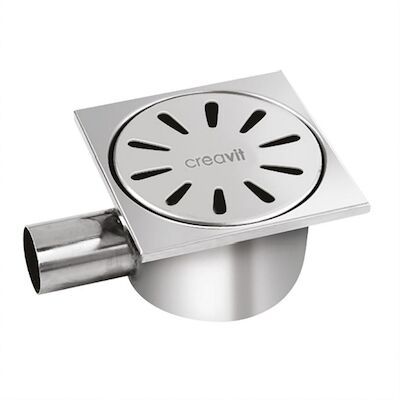 Doucheput BWS RVS 150x150mm Zijuitlaat