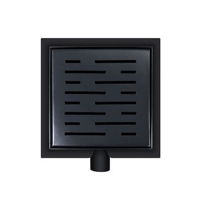 Doucheput Wiesbaden met Flens en Zijuitlaat 15×15 cm Mat Zwart