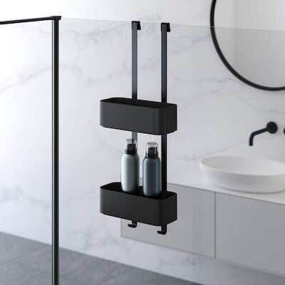 Doucherek Hangend Dubbel Geesa Frame 25 cm Zwart