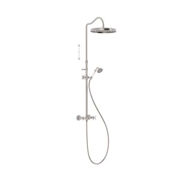Doucheset Tres Classic Telescopische Glijstang Met Antikalk Handdouche RVS