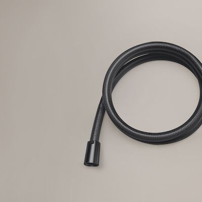 Doucheslang Hotbath Archie Gewapend Met Transparante Kunststof Mantel Geborsteld Gunmetal PVD