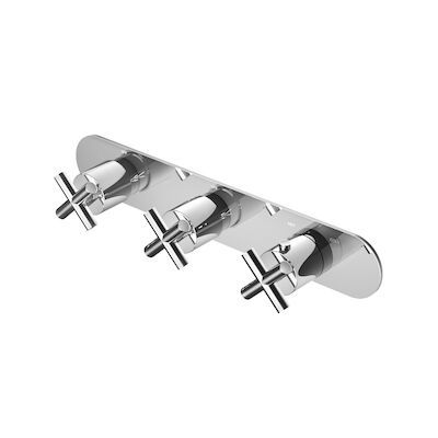 Douchethermostaat Hotbath Chap Inbouw 2 Stopkranen Horizontaal Chroom