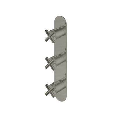 Douchethermostaat Hotbath Chap Inbouw 2 Stopkranen Verticaal Geborsteld Nikkel