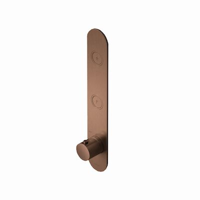 Douchethermostaat Hotbath Cobber Inbouw 2 Pushbuttons Geborsteld Koper PVD (excl. inbouwdeel)