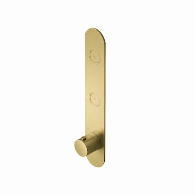 Douchethermostaat Hotbath Cobber Inbouw 2 Pushbuttons Geborsteld Messing PVD (excl. inbouwdeel)