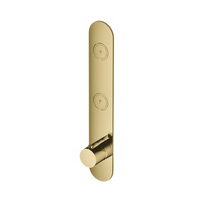 Douchethermostaat Hotbath Cobber Inbouw 2 Pushbuttons Gepolijst Messing PVD (excl. inbouwdeel)