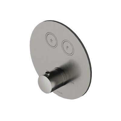 Douchethermostaat Hotbath Cobber Inbouw 2 Pushbuttons Rond Geborsteld Nikkel (excl. inbouwdeel)