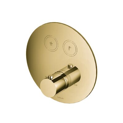 Douchethermostaat Hotbath Cobber Inbouw 2 Pushbuttons Rond Gepolijst Messing (excl. inbouwdeel) Living Colours