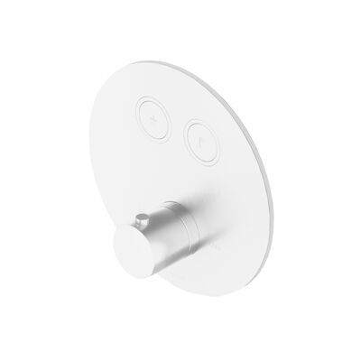 Douchethermostaat Hotbath Cobber Inbouw 2 Pushbuttons Rond Mat Wit (excl. inbouwdeel)