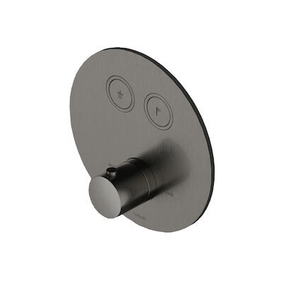 Douchethermostaat Hotbath Cobber Inbouw 2 Pushbuttons Rond Verouderd IJzer (excl. inbouwdeel)