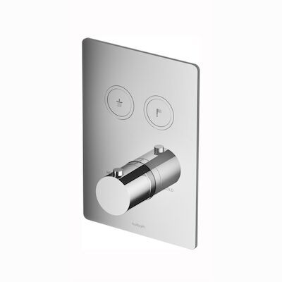 Douchethermostaat Hotbath Cobber Inbouw 2 Pushbuttons Vierkant Chroom (excl. inbouwdeel)