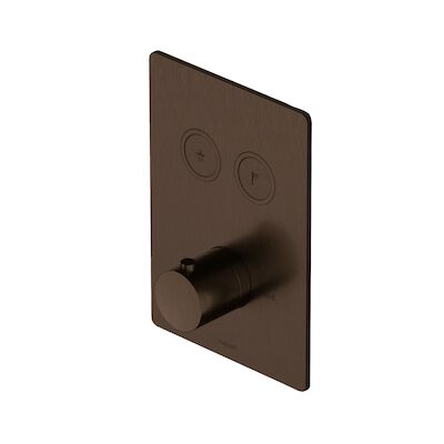 Douchethermostaat Hotbath Cobber Inbouw 2 Pushbuttons Vierkant Verouderd Messing (excl. inbouwdeel) Living Colours