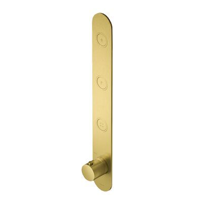 Douchethermostaat Hotbath Cobber Inbouw 3 Pushbuttons Geborsteld Messing PVD (excl. inbouwdeel)