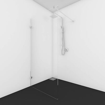 Douchewand Van Rijn Helder Glas Incl Stabilisatiestang 200×120 cm