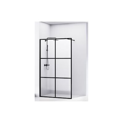 Douchewand Van Rijn ST04 Helder Glas 8 mm 6 delen Aluminium Profiel Zwart (Alle Maten)