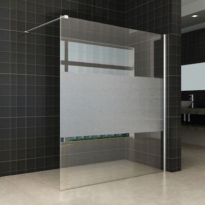 Douchewand Wiesbaden 140x200cm 8mm met Middenband NANO Glas