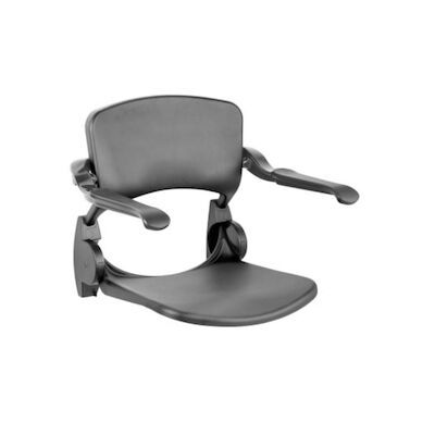 Douchezitting Handicare Linido met Armleuningen en Rugsteun 42,5×40,5 cm Antraciet