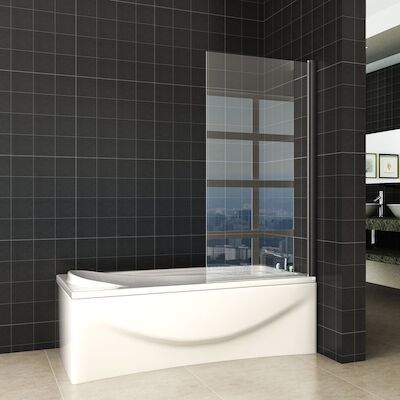 Draaibare Badwand Wiesbaden Orbit 80×150 cm 6mm NANO Coating Mat Zwart