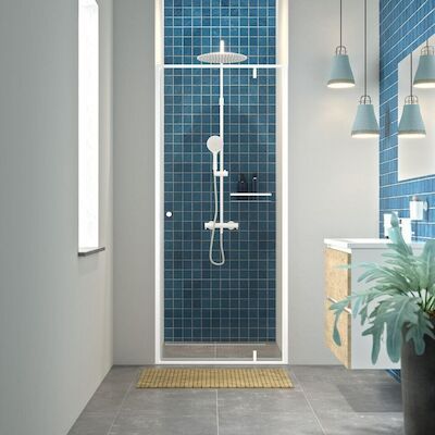 Draaideur Voor Nis Sealskin Contour 90×200 cm Helder Glas 6 mm Mat Wit