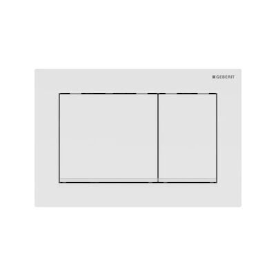 Drukplaat Geberit Omega 30 voor 2-toets Spoeling met Mat Witte Designstroken Wit