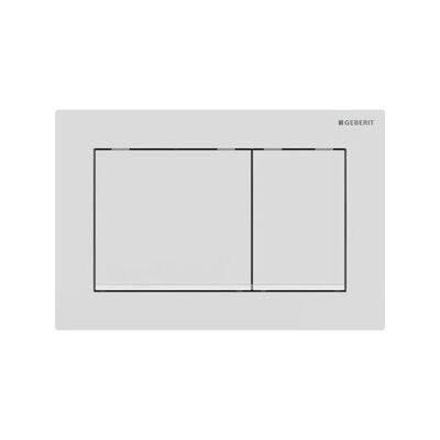 Drukplaat Geberit Omega 30 voor 2-toets Spoeling met Witte Designstroken Mat Wit