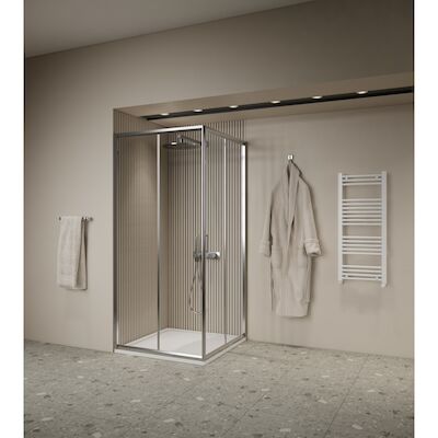 Dubbele douchecabine BWS Luad 120x90x190 cm Chroom