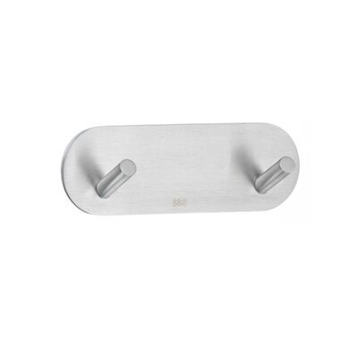 Dubbele Haak Smedbo Xtra Design Mini Geborsteld RVS