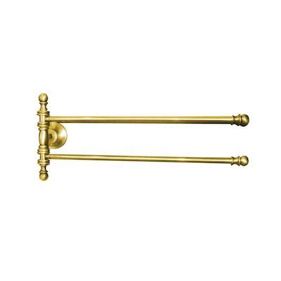 Dubbele Handdoekhouder Sapho Perla Draaibaar 39×16 cm Goud