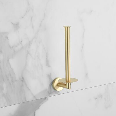 Dubbele Reserverolhouder BWS Brass Geborsteld Messing Mat Goud