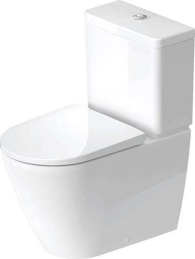 Duravit D-Neo staand toilet voor stortbak en antibacteriële laag 37x65x40cm Wit