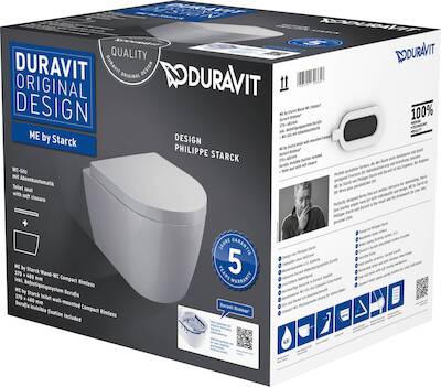 Duravit ME by Starck combipack toiletset compact en randloos wit
